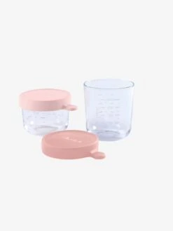 Coffret De 2 Pots De Conservation En Verre BEABA Airy Green/ Light Mist - Beaba -Périphériques Pour Enfants coffret de 2 pots de conservation en verre beaba 2