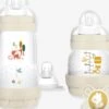 Coffret Naissance Biberons + Tétines + Sucette MAM Lin - Mam -Périphériques Pour Enfants coffret naissance biberons tetines sucette mam