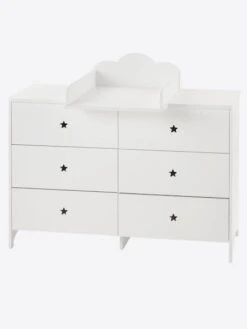Commode 6 Tiroirs LIGNE SIRIUS Blanc Clair Uni - Vertbaudet -Périphériques Pour Enfants commode 6 tiroirs ligne sirius 2