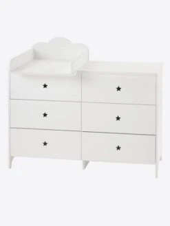 Commode 6 Tiroirs LIGNE SIRIUS Blanc Clair Uni - Vertbaudet -Périphériques Pour Enfants commode 6 tiroirs ligne sirius 3