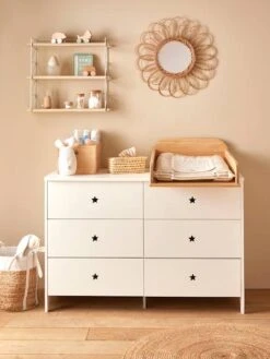 Commode 6 Tiroirs LIGNE SIRIUS Blanc Clair Uni - Vertbaudet -Périphériques Pour Enfants commode 6 tiroirs ligne sirius 5