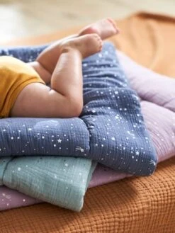 Couverture Bébé En Gaze De Coton Bio* COMÈTES Parme - Vertbaudet -Périphériques Pour Enfants couverture bebe en gaze de coton bio cometes 2
