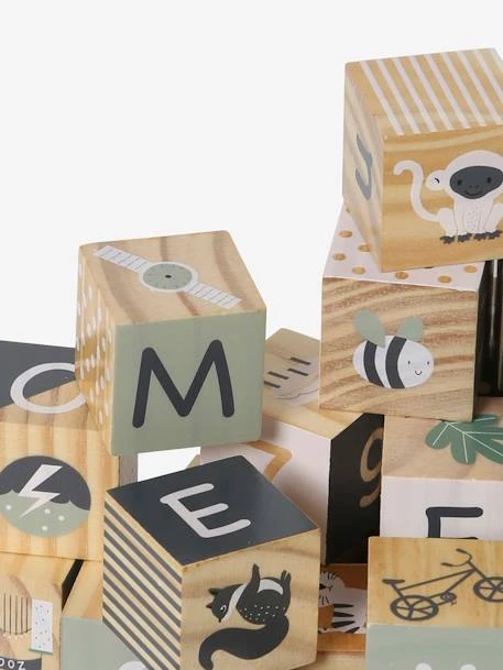 Cubes Alphabet En Bois FSC® Multicolore - Vertbaudet 4 Cubes Alphabet En Bois FSC® Multicolore - Vertbaudet – Image 2