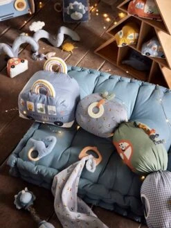 Doudou En Gaze De Coton + Hochet Bois EN VOITURE SIMON Multicolore - Vertbaudet -Périphériques Pour Enfants doudou en gaze de coton hochet bois en voiture simon 3