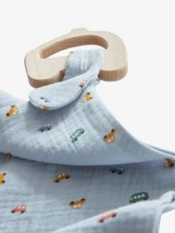 Doudou En Gaze De Coton + Hochet Bois EN VOITURE SIMON Multicolore - Vertbaudet -Périphériques Pour Enfants doudou en gaze de coton hochet bois en voiture simon 5