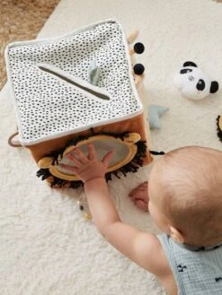 Grand Cube D'activités En Tissu TANZANIE Multicolore - Vertbaudet -Périphériques Pour Enfants grand cube dactivites en tissu tanzanie 3