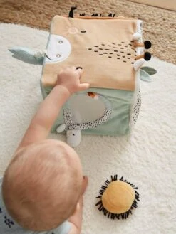 Grand Cube D'activités En Tissu TANZANIE Multicolore - Vertbaudet -Périphériques Pour Enfants grand cube dactivites en tissu tanzanie 4