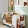 Lit Bébé Avec Barrière Amovible + Rangement Bibliothèque LIGNE PIROUETTE Blanc - Vertbaudet -Périphériques Pour Enfants lit bebe avec barriere amovible rangement bibliotheque ligne pirouette