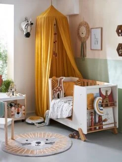 Lit Bébé Avec Barrière Amovible + Rangement Bibliothèque LIGNE PIROUETTE Blanc - Vertbaudet -Périphériques Pour Enfants lit bebe avec barriere amovible rangement bibliotheque ligne pirouette 2