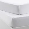 Lot De 2 Draps-housses Bébé BIO COLLECTION Blanc - Vertbaudet 2 Lot De 2 Draps-housses Bébé BIO COLLECTION Blanc - Vertbaudet -Périphériques Pour Enfants lot de 2 draps housses bebe bio collection