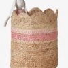 Panier En Jute Festonné Fiore Osier/rose - Vertbaudet -Périphériques Pour Enfants panier en jute festonne fiore