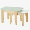Tables Gigognes Gris Vert/bois + Blanc/bois - Vertbaudet 2 Tables Gigognes Gris Vert/bois + Blanc/bois - Vertbaudet -Périphériques Pour Enfants tables gigognes