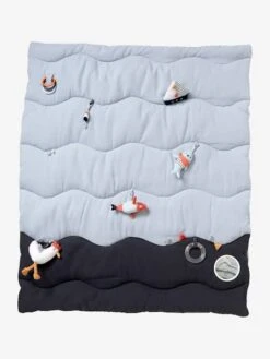 Tapis D'éveil Souple Sans Arche LEON SUR LE PONTON Bleu - Vertbaudet