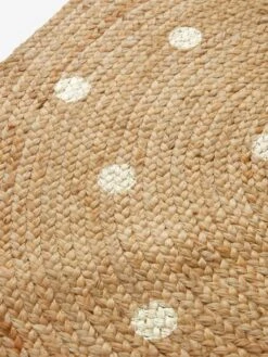 Tapis Jute à Pois Dorés Beige Clair Uni Avec Decor - Vertbaudet -Périphériques Pour Enfants tapis jute a pois dores 2