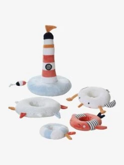 Tour à Empiler En Tissu LEON SUR LE PONTON Multicolore - Vertbaudet -Périphériques Pour Enfants tour a empiler en tissu leon sur le ponton 3