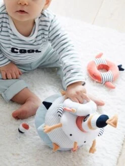 Tour à Empiler En Tissu LEON SUR LE PONTON Multicolore - Vertbaudet -Périphériques Pour Enfants tour a empiler en tissu leon sur le ponton 4